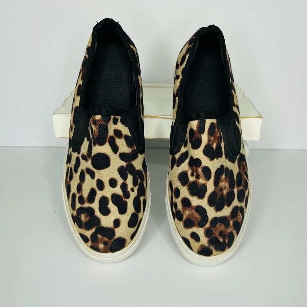 Leopard Print Platform Slip-On Sneakers